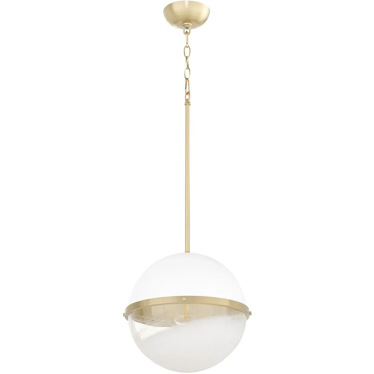 Fort Worth 1-Light Pendant - Studio White, Aged Brass product