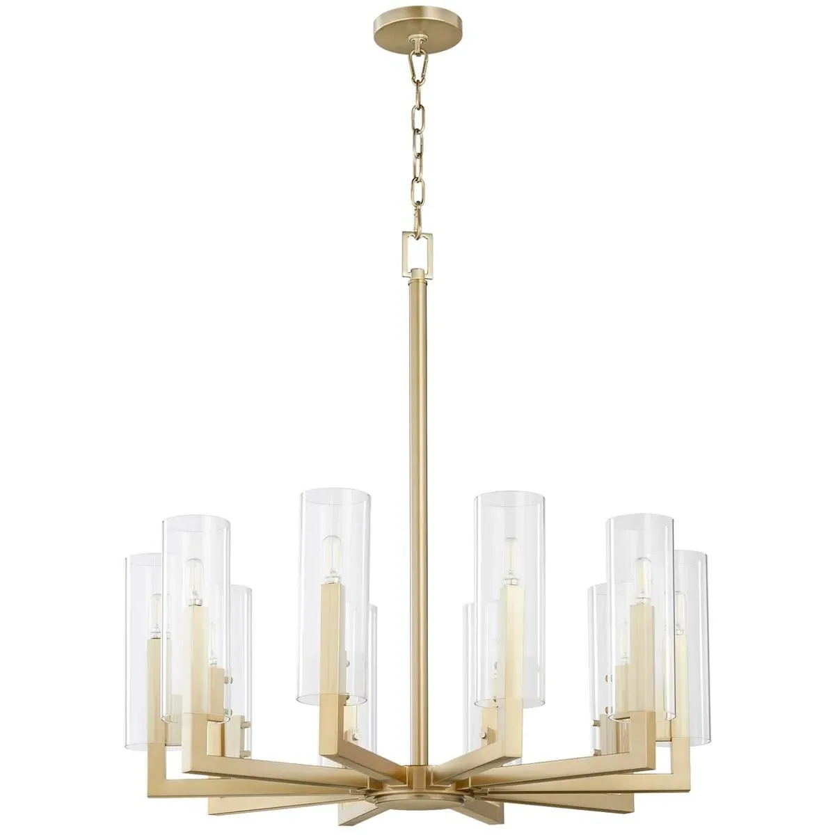 Harbin 10-Light 32 inch Chandelier - Aged Brass, Steel/Glass product