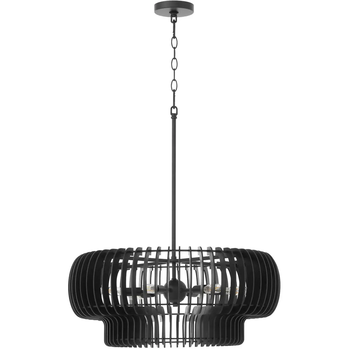 Harrelson 6-Light Pendant Ceiling Light - Matte Black, Wood/Steel product