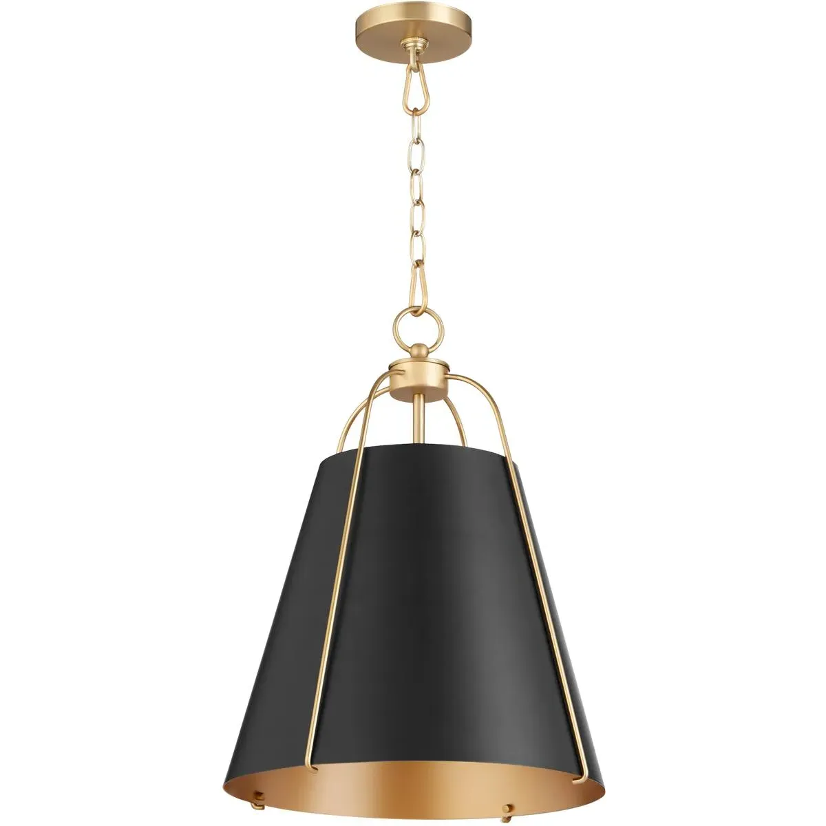 Jamie 1-Light Pendant Ceiling Light - Matte Black, Aged Brass, Steel product