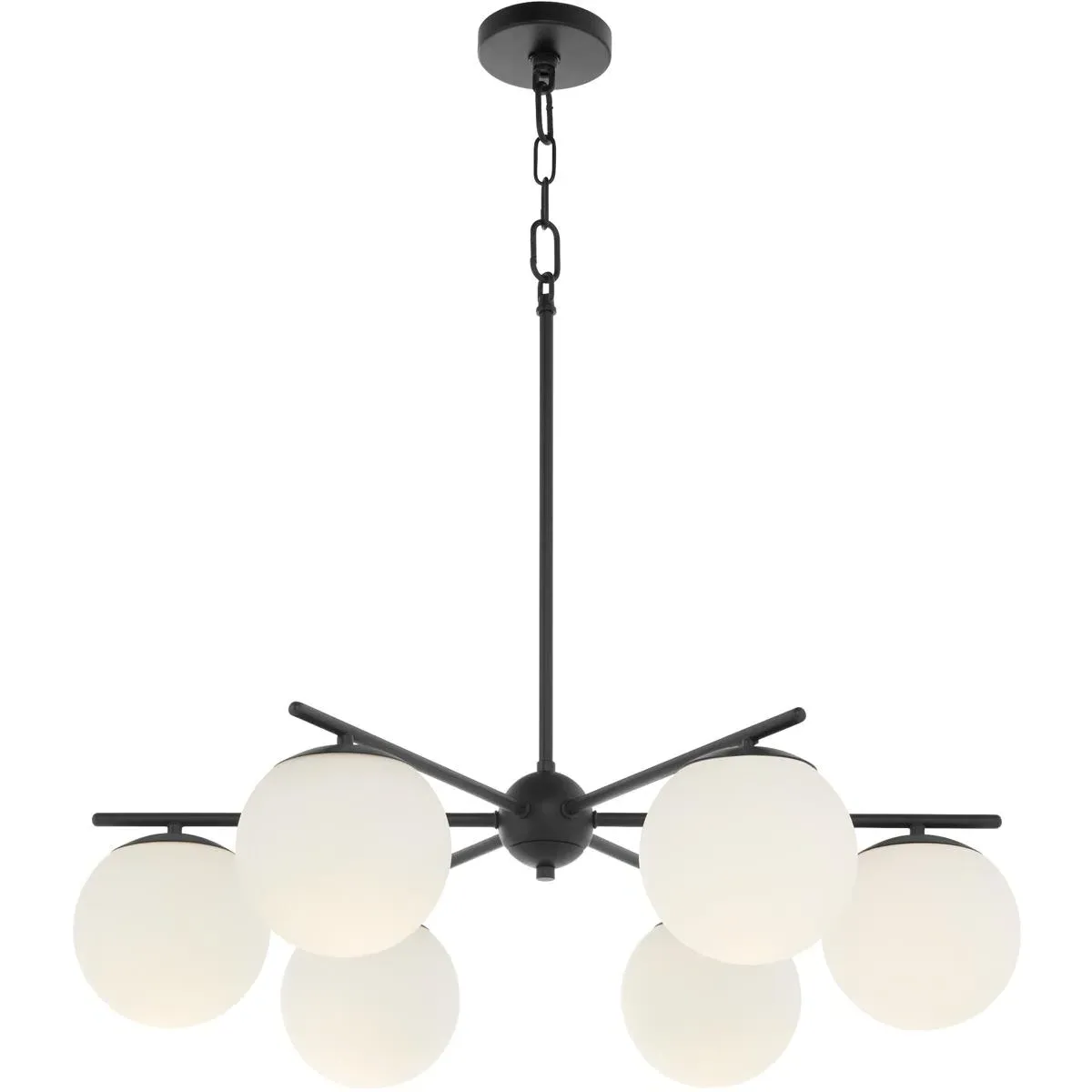 Jasper 3-Light Chandelier - Matte Black, Steel/Glass alternate view