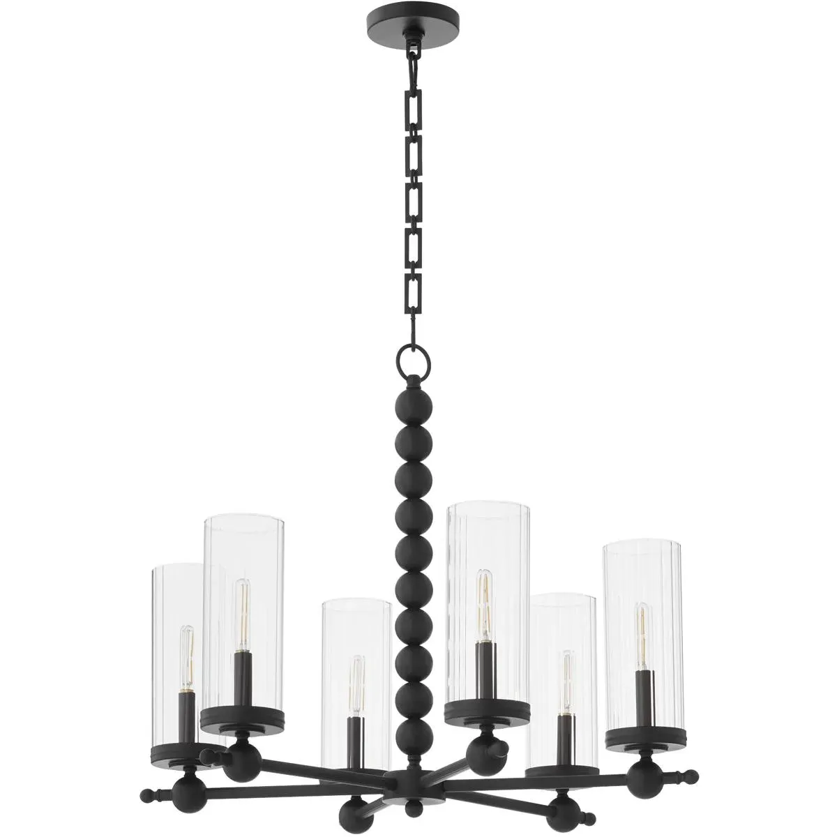 Lee Boulevard 6-Light Chandelier - Matte Black, Steel/Glass product