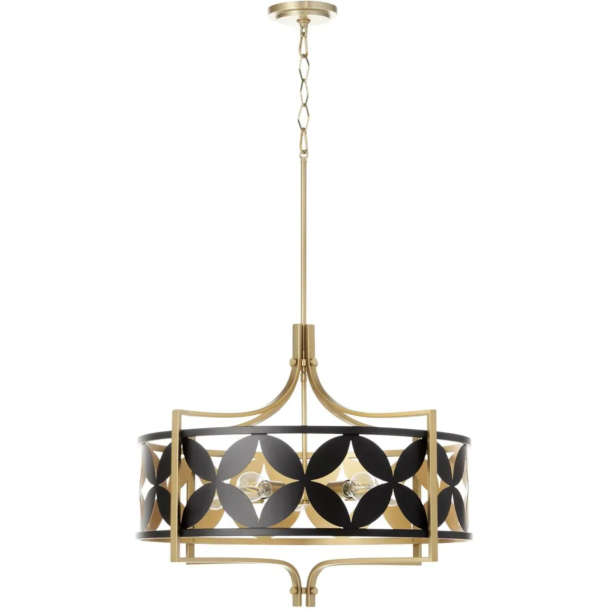 Mariposa 5-Light Pendant Ceiling Light - Matte Black, Aged Brass product