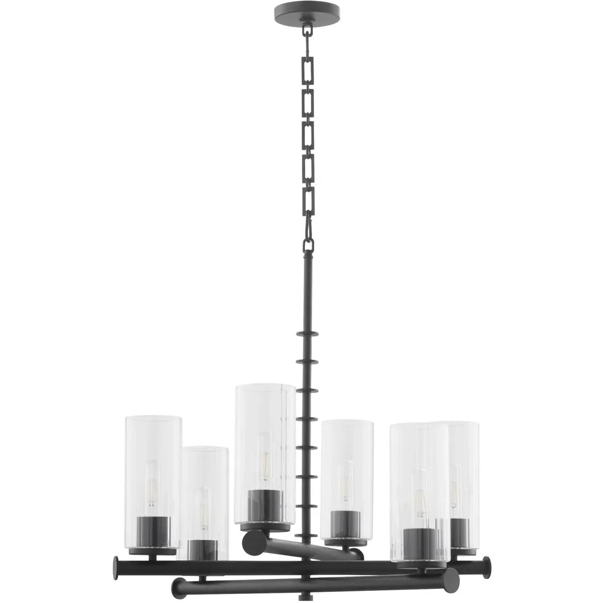 Mercier 6-Light 26 inch Chandelier - Matte Black, Steel/Glass product