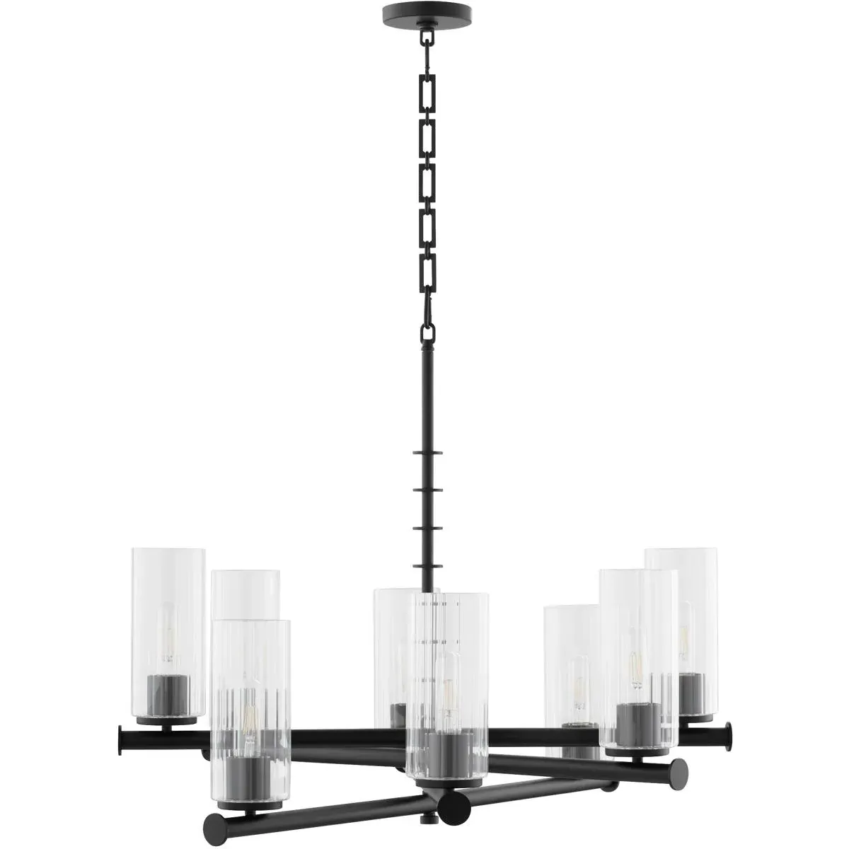 Mercier 8-Light 32 inch Chandelier - Matte Black, Steel/Glass product
