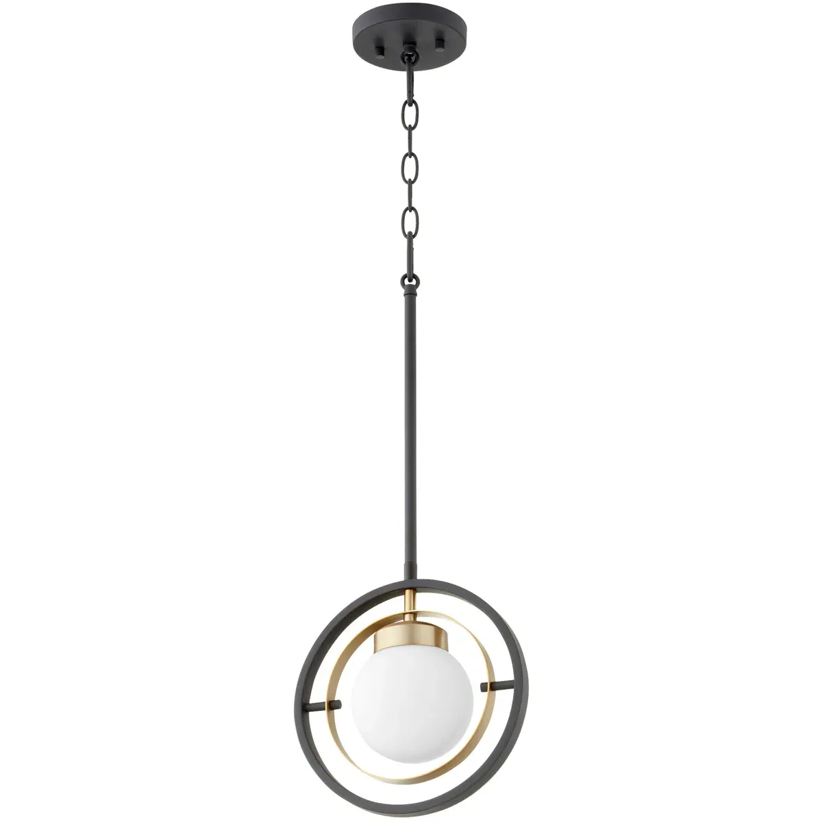 Nimbus 1 Light Pendant - Noir with Aged Brass product