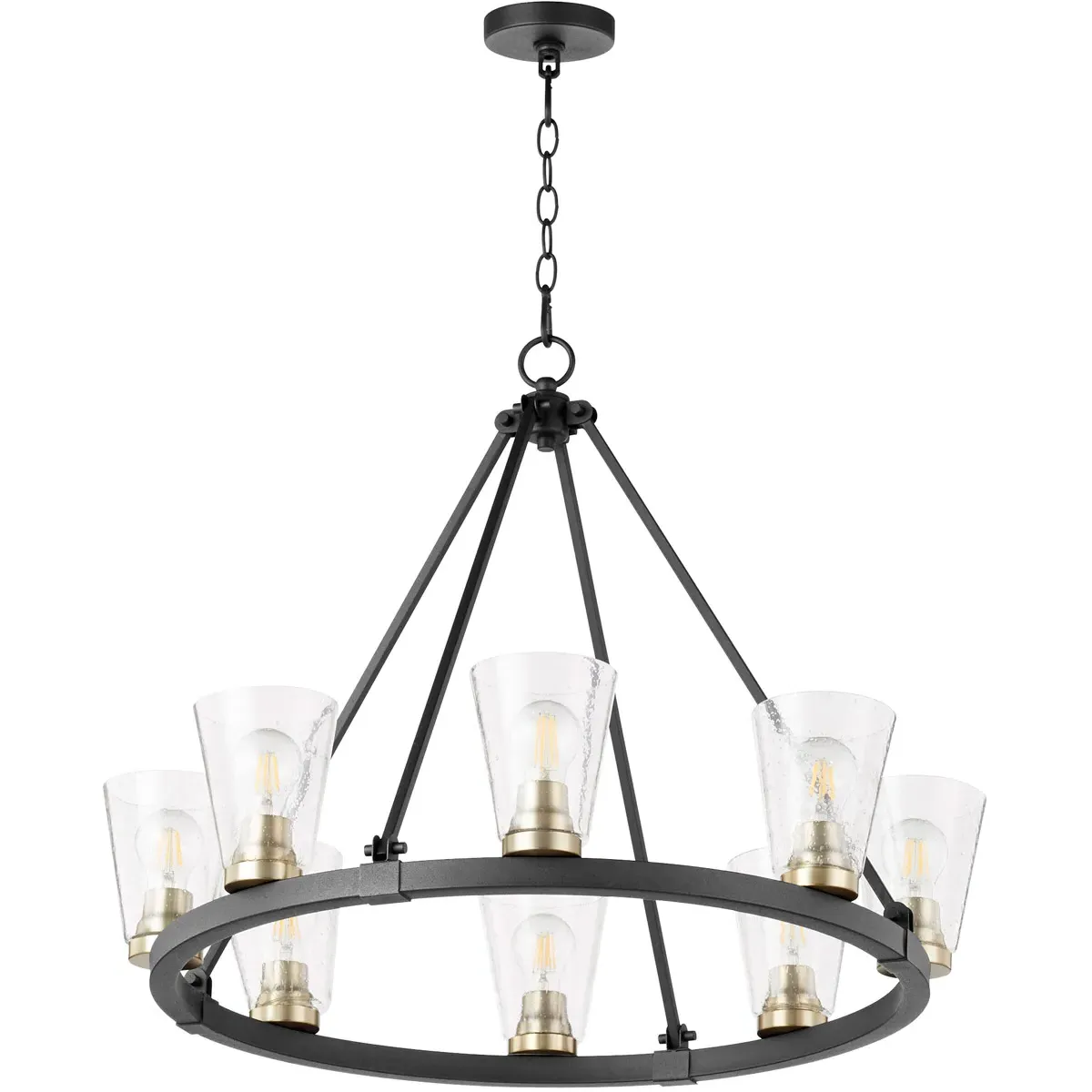 Paxton 8-Light Chandelier - Noir, Aged Brass product