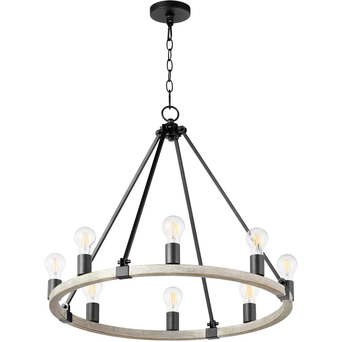 Paxton 8-Light Chandelier - Noir and Weathered Oak product