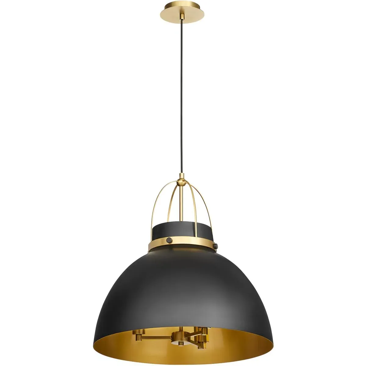 Pruitt 3-Light Pendant - Matte Black, Aged Brass product