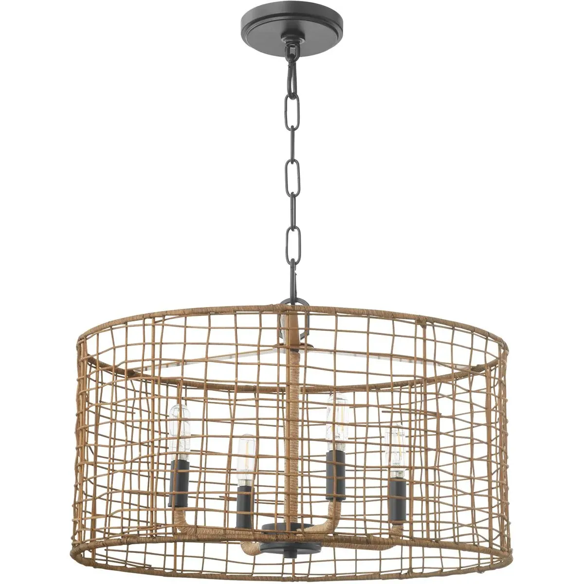 Quorum Abaca 4-Light Pendant Ceiling Light - Matte Black product