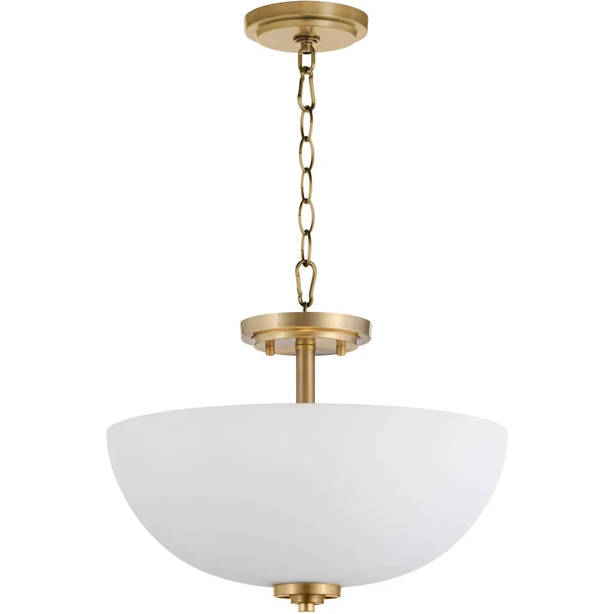 Quorum Adams 3-Light Dual Mount Ceiling Light - Aged Brass, Steel/Glass product