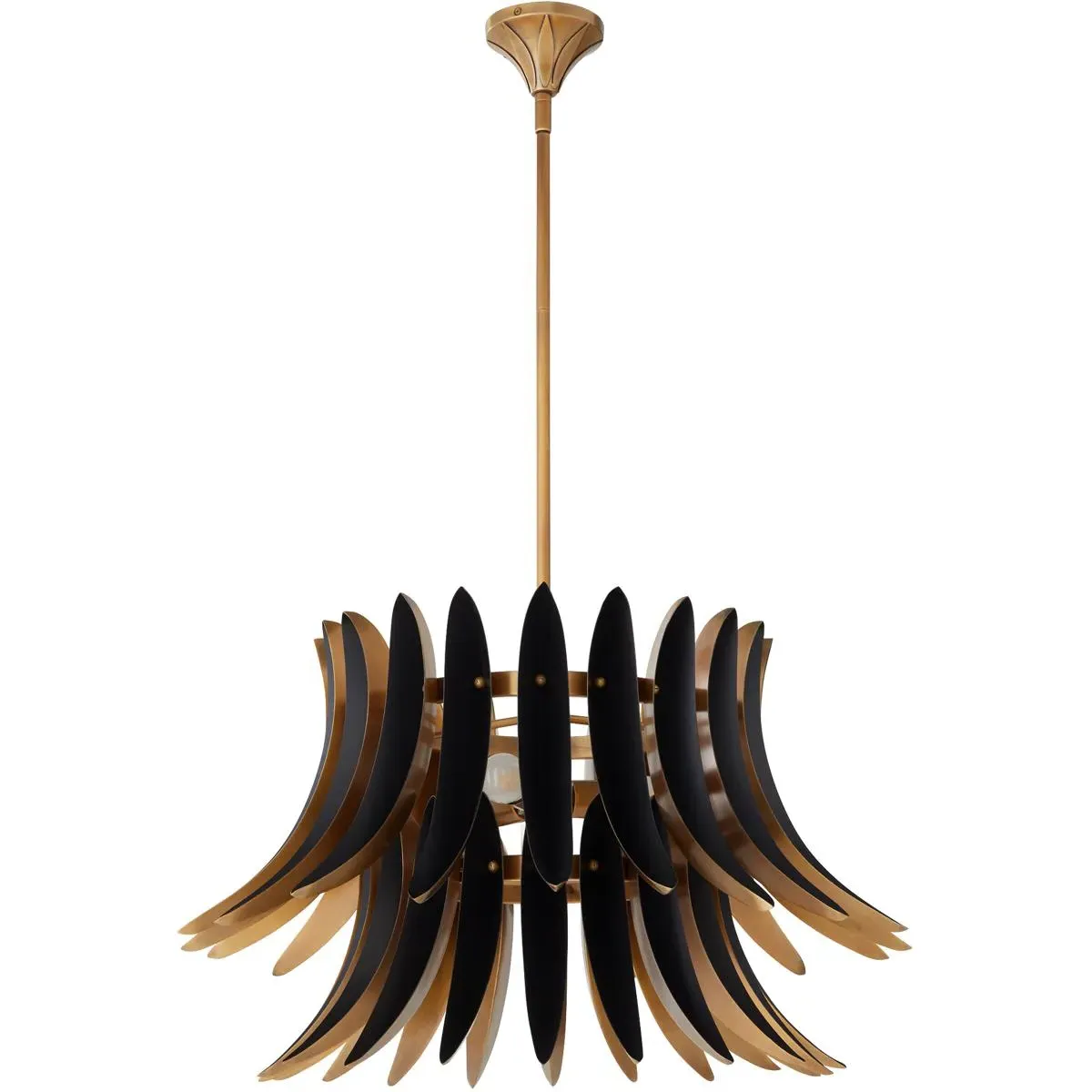 Quorum Aldridge 3-Light Pendant - Brushed Brass, Matte Black, Steel product