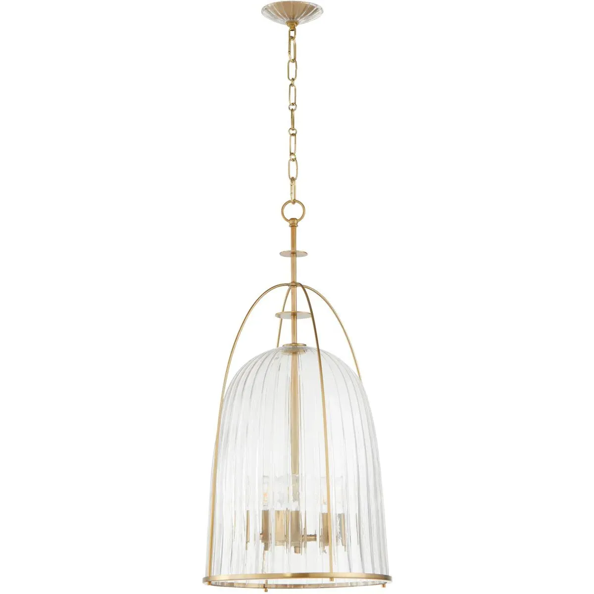 Quorum Alice 3-Light Pendant Ceiling Light - Aged Brass, Steel/Glass product