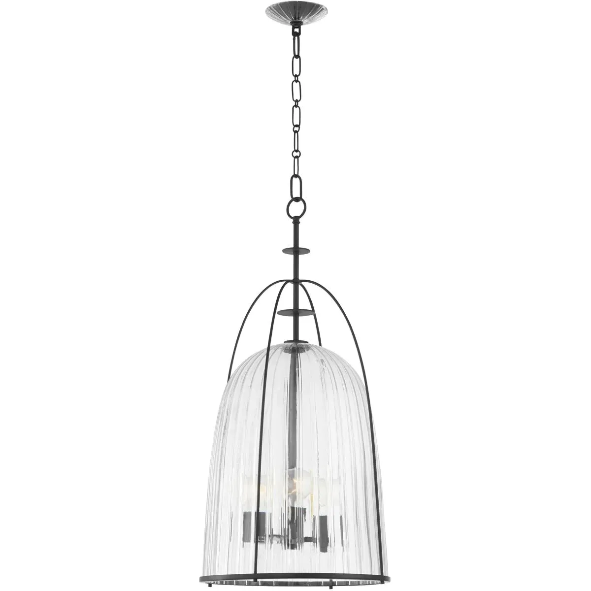 Quorum Alice 3-Light Pendant Ceiling Light - Matte Black, Steel/Glass alternate view