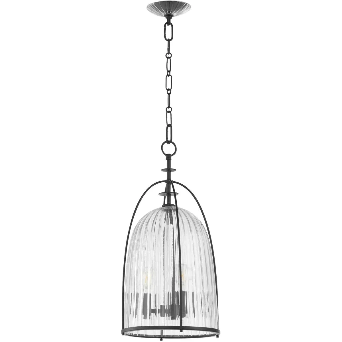 Quorum Alice 3-Light Pendant Ceiling Light - Matte Black, Steel/Glass product