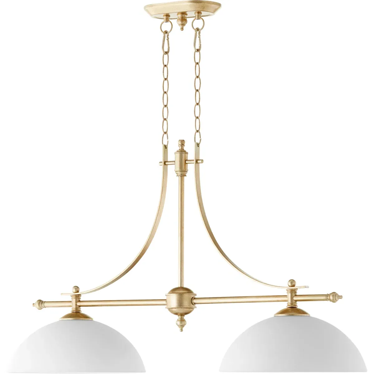 Quorum Aspen 2-Light Island Light - Aged Silver Leaf product