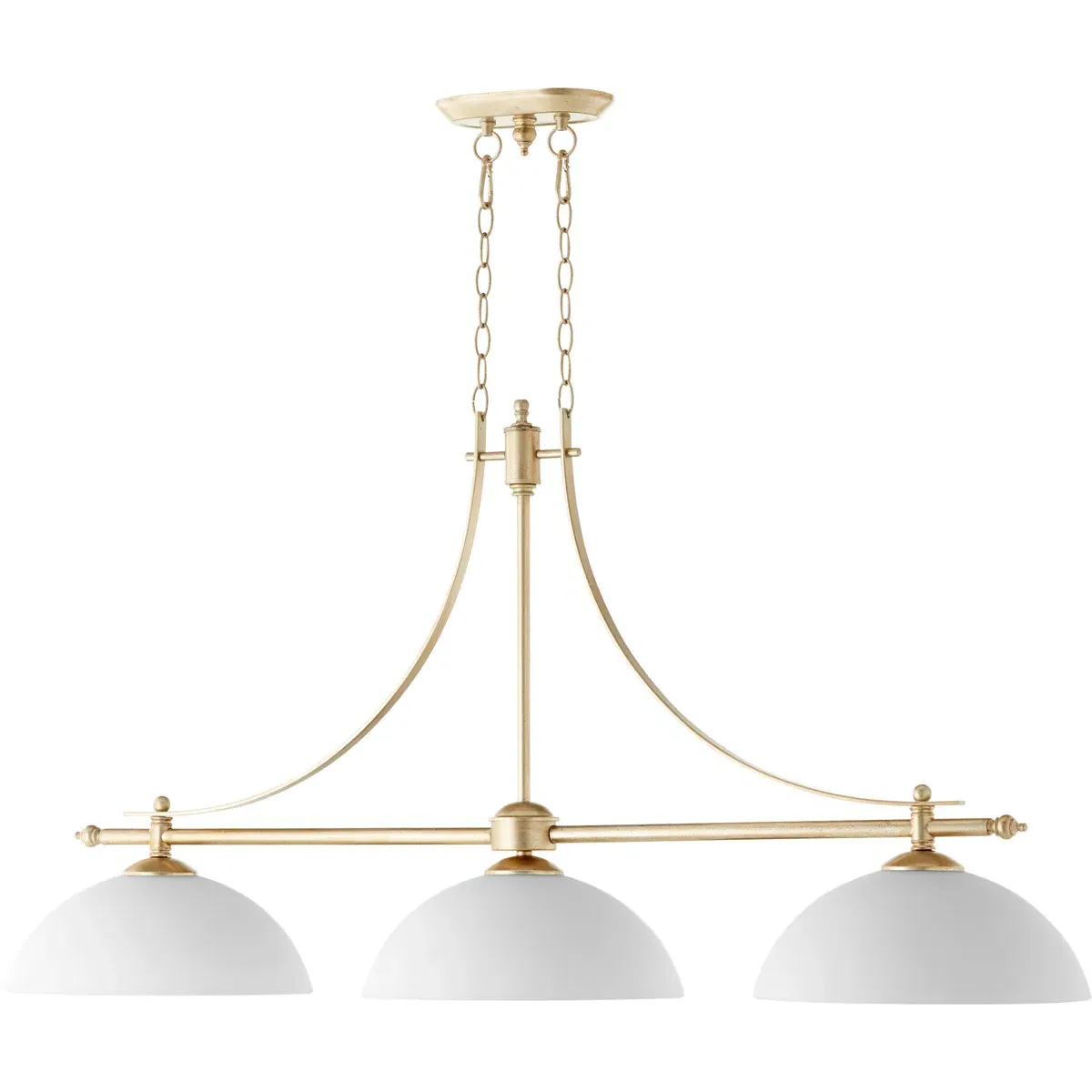 Quorum Aspen 3-Light Island Light - Aged Silver Leaf product