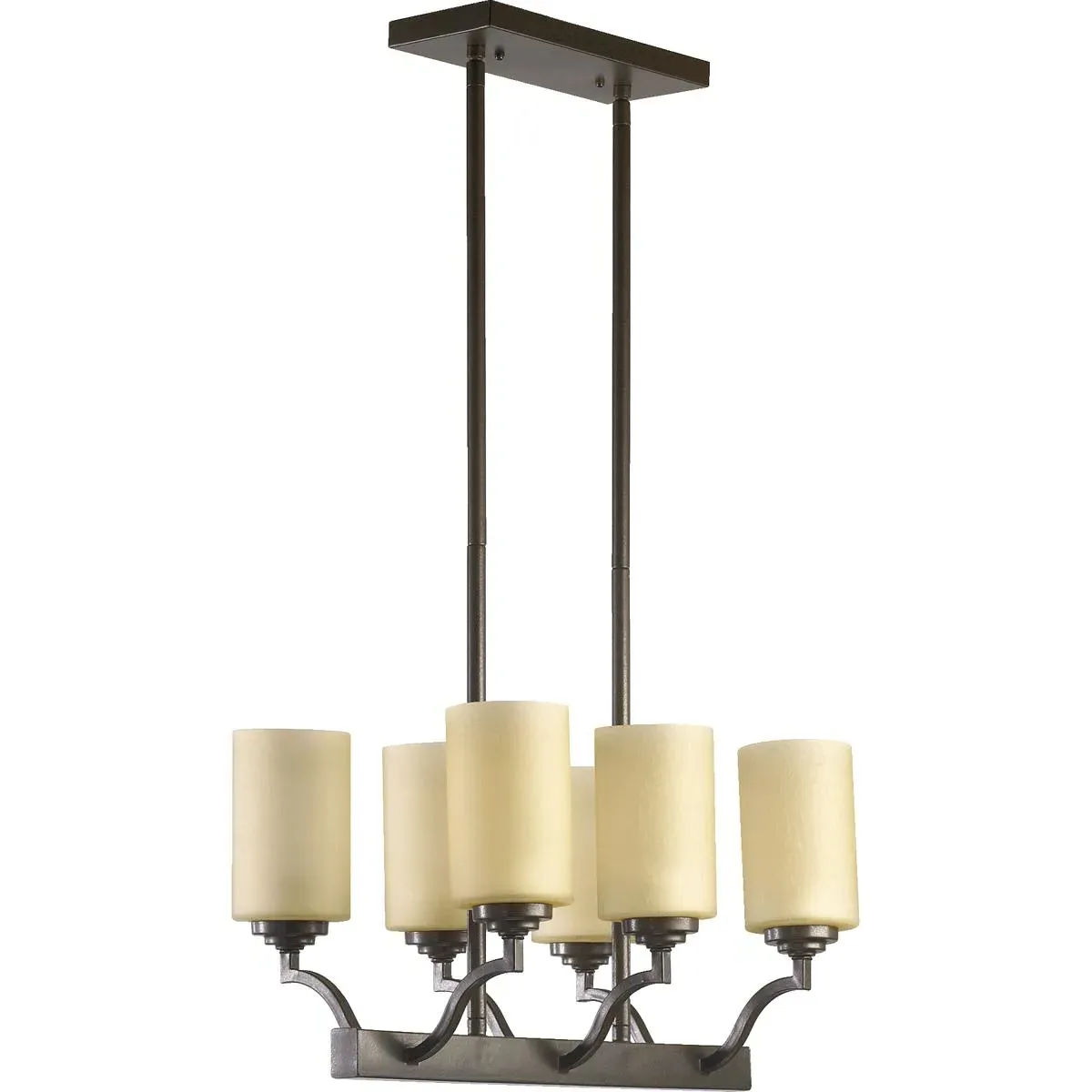 Quorum Atwood 6-Light Island Light - Oiled Bronze, Amber Scavo product