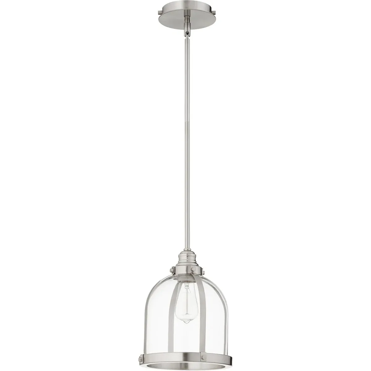 Quorum Banded Dome 1-Light Mini Pendant - Satin Nickel product