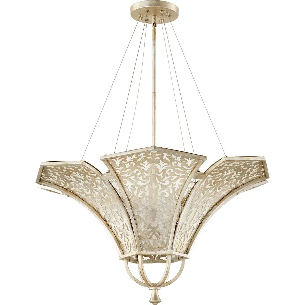 Quorum Bastille 4-Light 29 inch Pendant - Aged Silver Leaf product