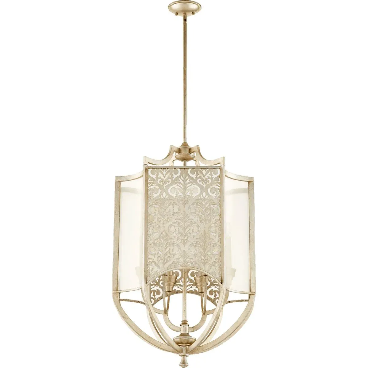 Quorum Bastille 6-Light Entry Pendant - Aged Silver Leaf product