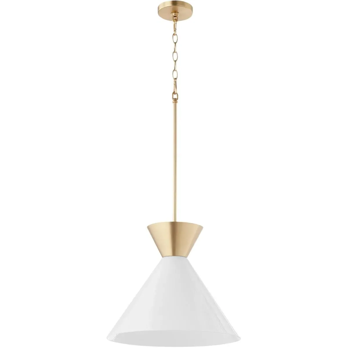 Quorum Beldar 1-Light Pendant - Aged Brass, Opal Glass product