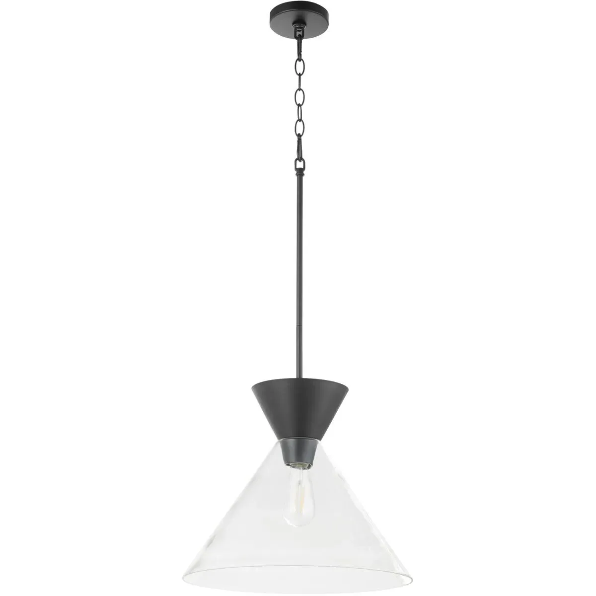 Quorum Beldar 1-Light Pendant - Matte Black, Steel/Glass product