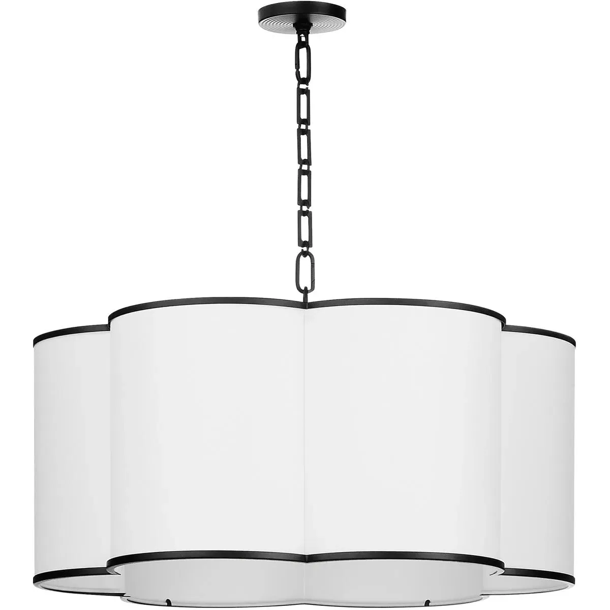 Quorum Belinder 6-Light Pendant - Matte Black, White Linen product
