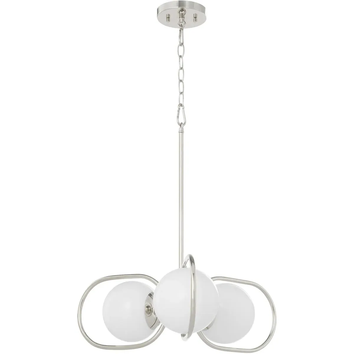Quorum Belmont 3-Light Chandelier - Polished Nickel, Steel/Glass product