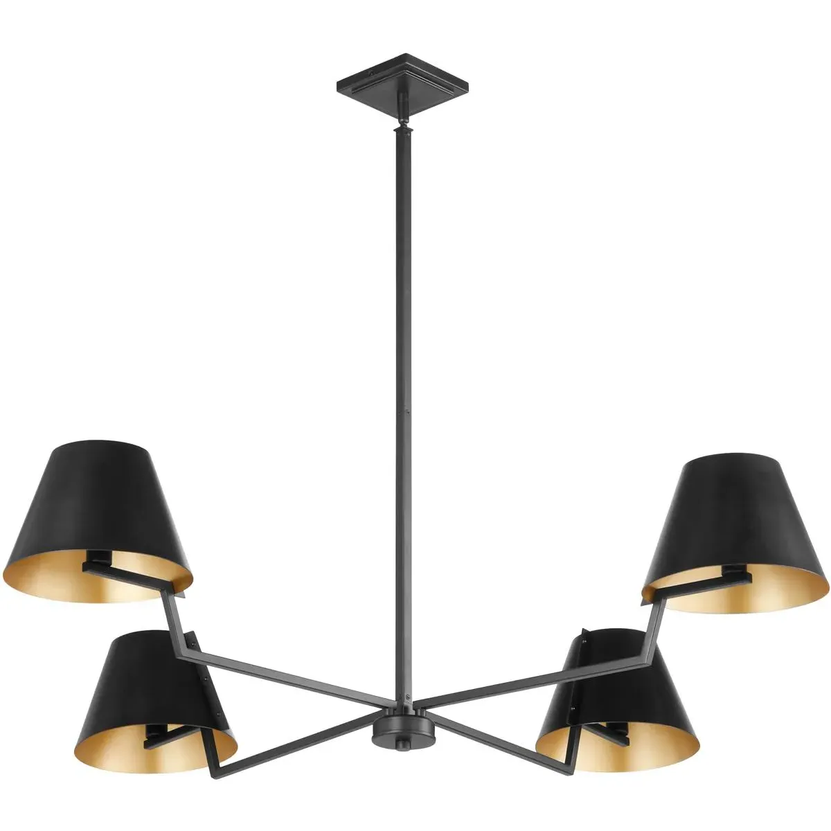 Quorum Bliss 4-Light 48 Inch Chandelier - Matte Black, Metal product