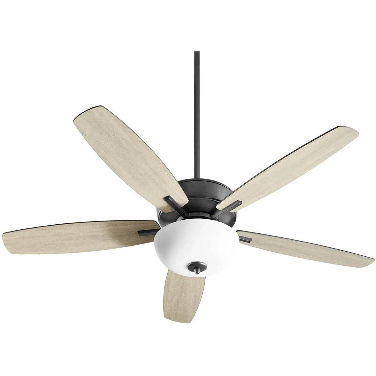 Quorum Breeze 52-Inch Ceiling Fan - Noir, Matte Black and Weathered Oak product