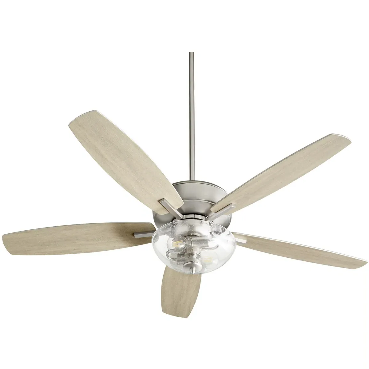 Quorum Breeze 52-Inch Ceiling Fan - Satin Nickel, Weathered Gray product