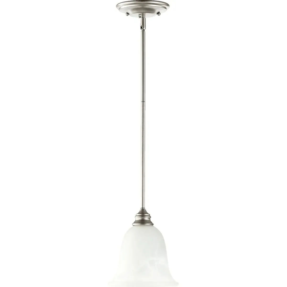 Quorum Bryant 1-Light Mini Pendant - Classic Nickel, Faux Alabaster product