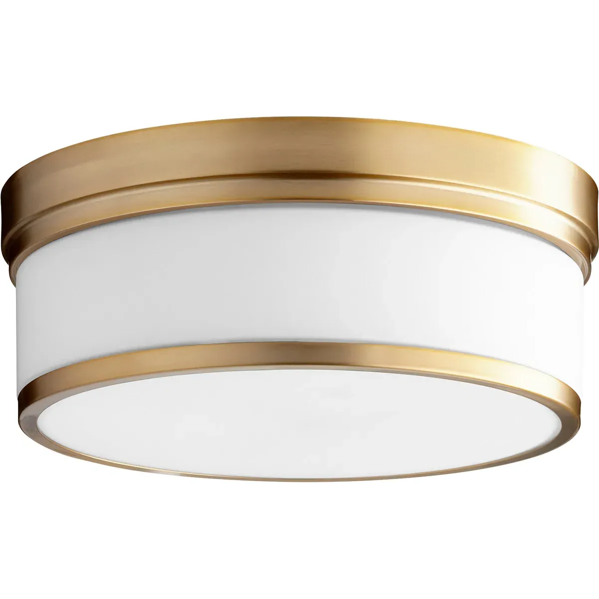 Quorum Celeste 3-Light Flush Mount - Aged Brass, Satin Opal product
