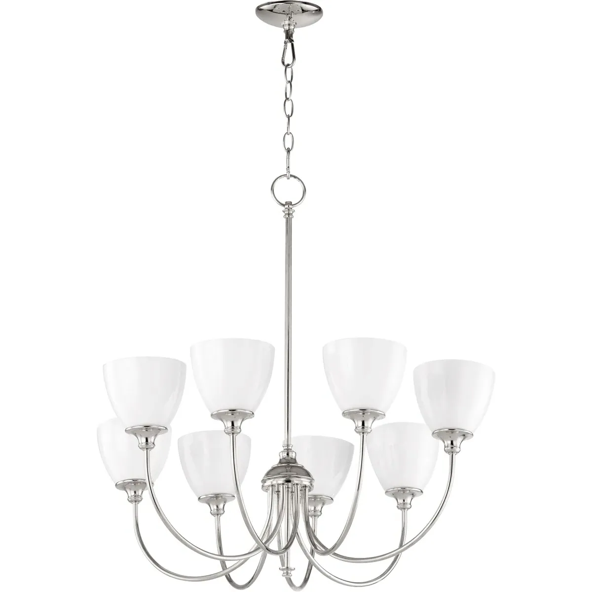 Quorum Celeste 8-Light 32" Chandelier - Polished Nickel, Opal Glass product