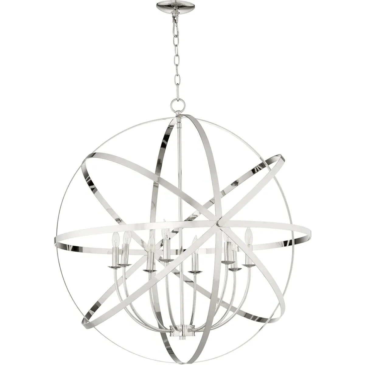Quorum Celeste 8-Light Sphere Chandelier - Polished Nickel product