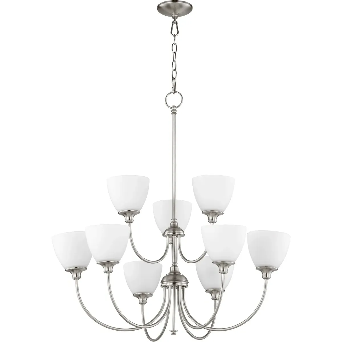 Quorum Celeste 9-Light Chandelier - Satin Nickel, Satin Opal product