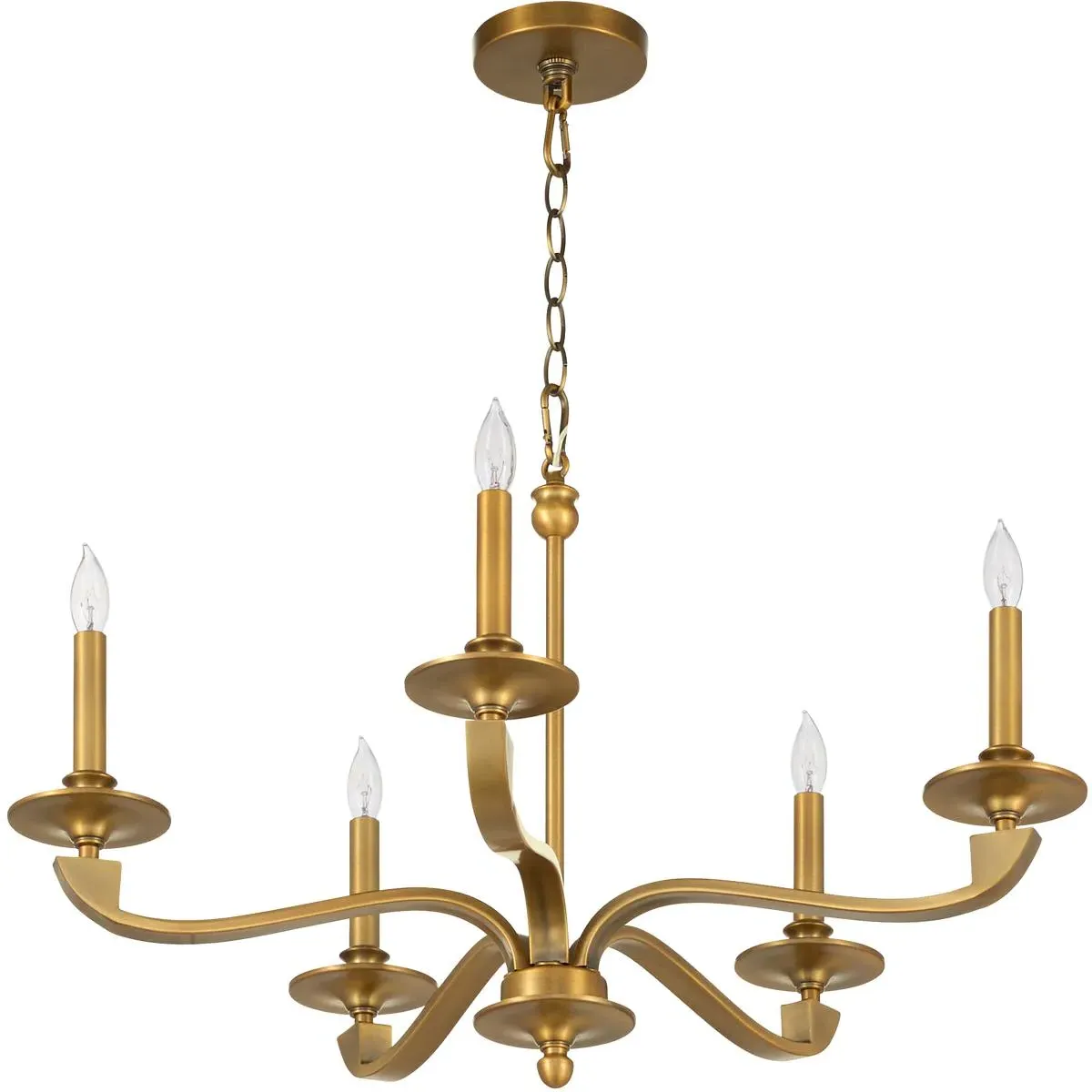 Quorum Chantelle 5-Light Chandelier - Brushed Brass, Steel product