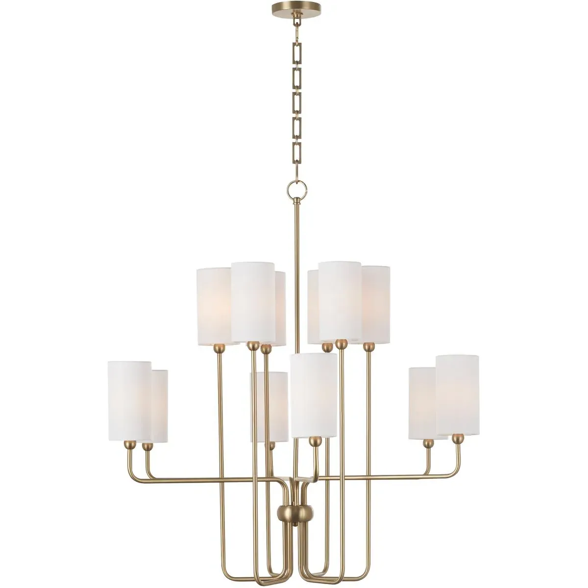 Quorum Charlotte 12-Light Chandelier - Aged Brass, Steel/Fabric alternate view