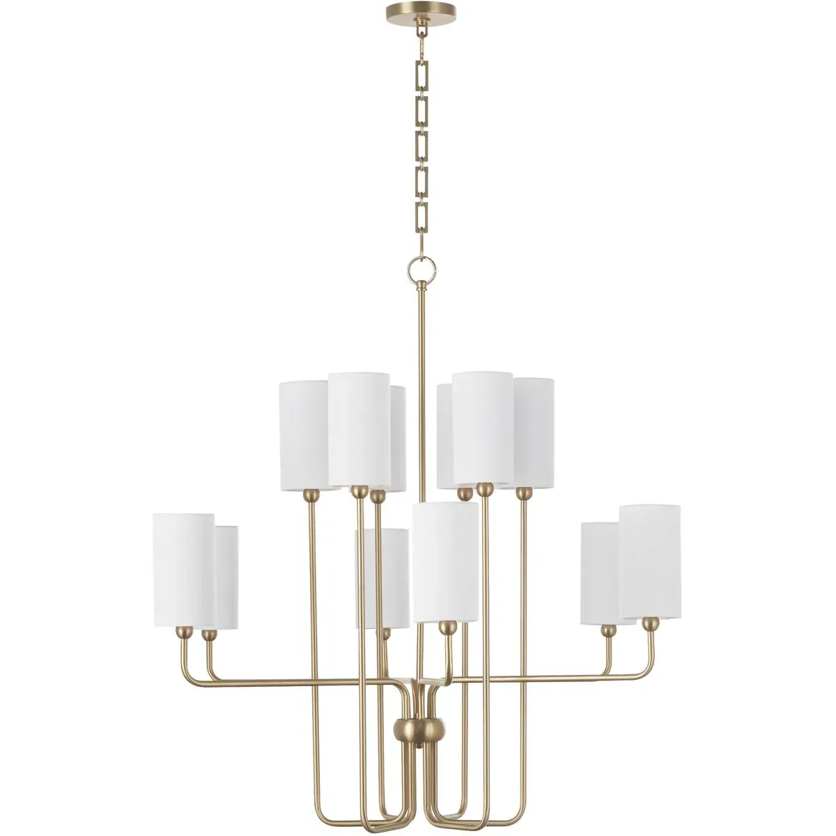 Quorum Charlotte 12-Light Chandelier - Aged Brass, Steel/Fabric product
