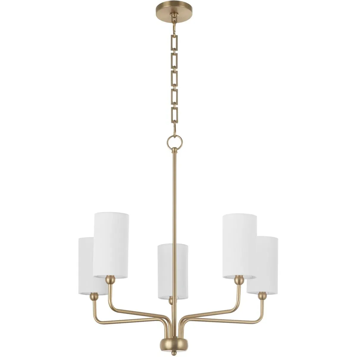 Quorum Charlotte 5-Light Chandelier - Aged Brass, Steel/Fabric product