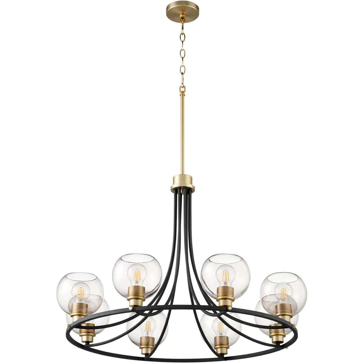 Quorum Clarion 8-Light Chandelier - Noir, Satin Nickel product