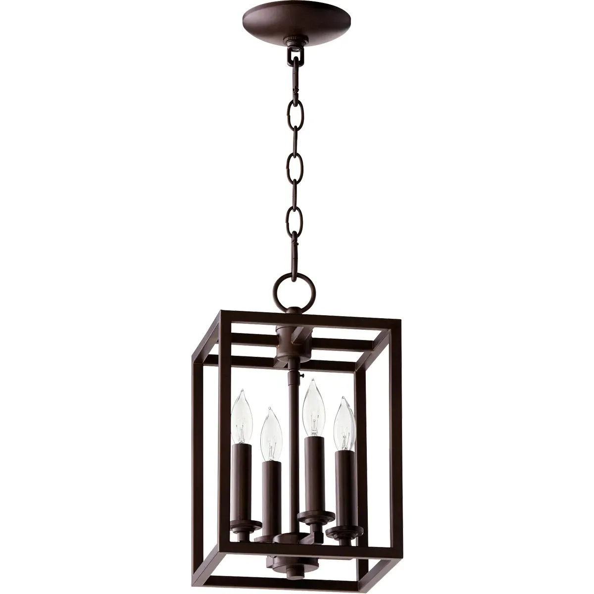 Quorum Cuboid 4-Light Mini Chandelier - Oiled Bronze product