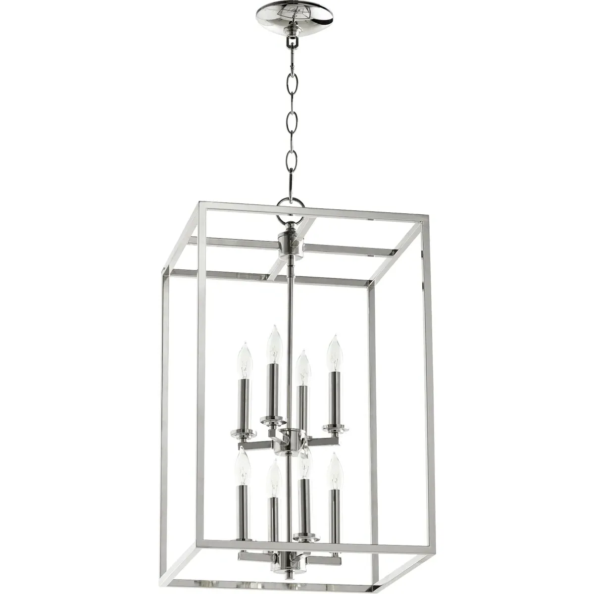 Quorum Cuboid 8-Light Foyer Pendant - Polished Nickel product