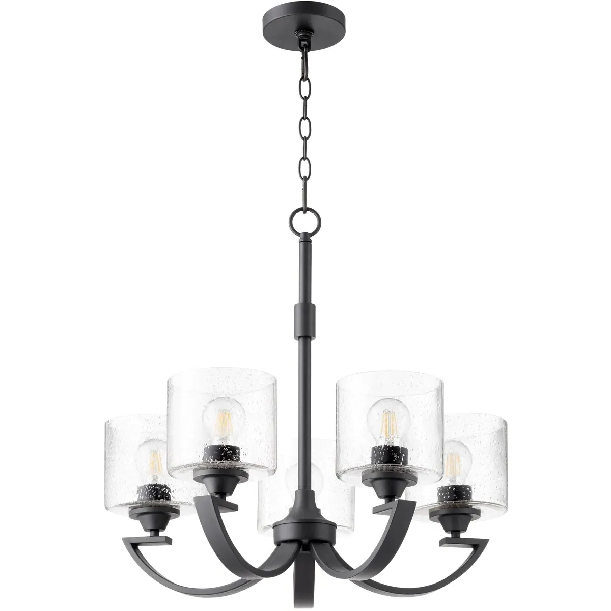 Quorum Dakota 5-Light 24 inch Chandelier - Noir, Clear Seeded Glass product