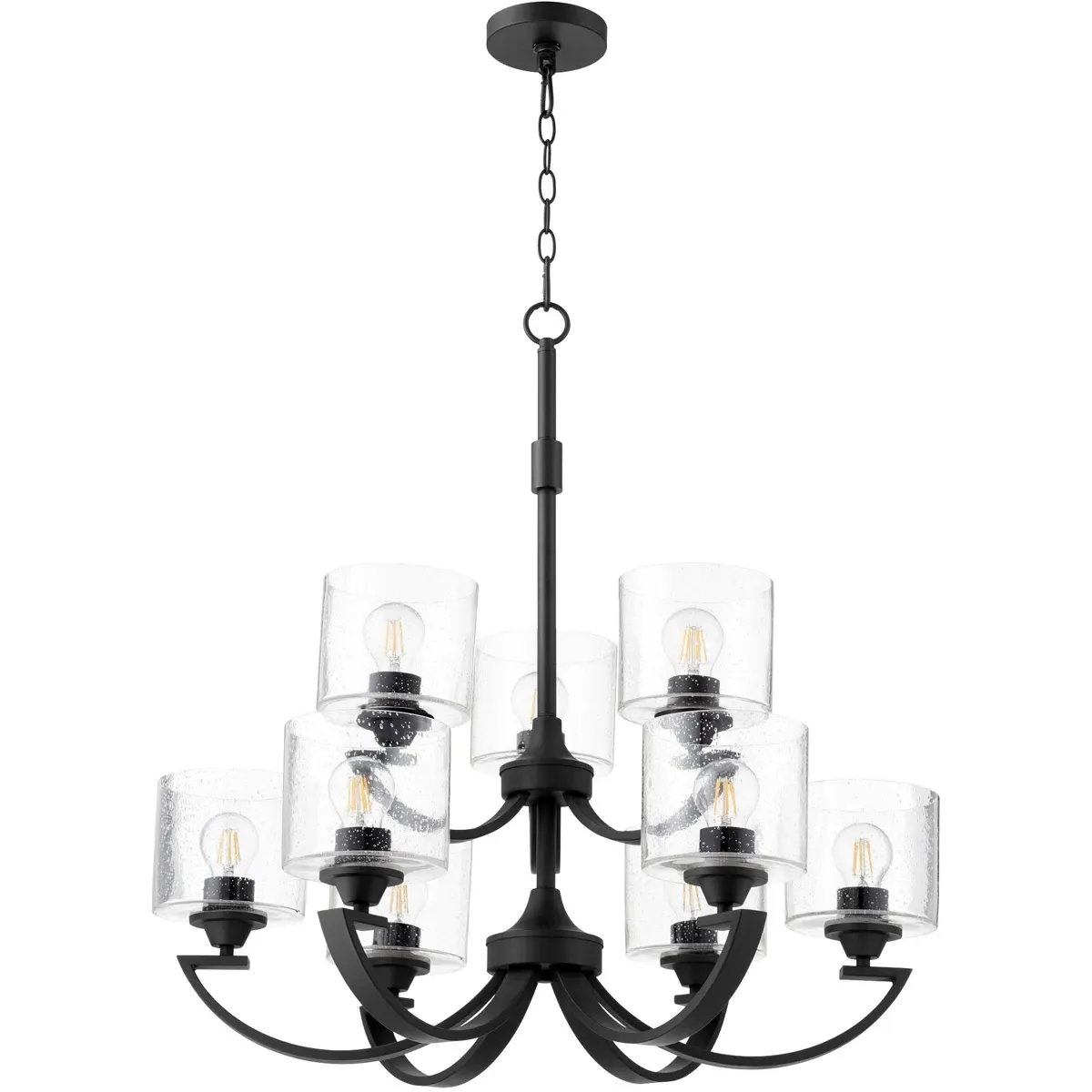 Quorum Dakota 9-Light Chandelier - Noir, Clear Seeded Glass product