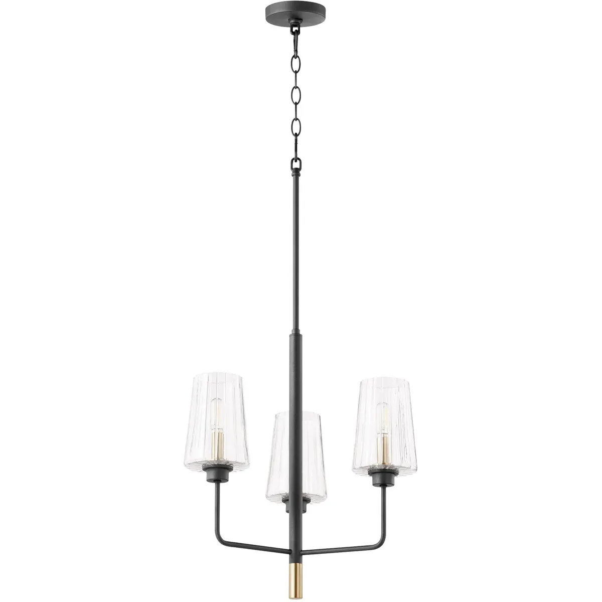 Quorum Dalia 3-Light Chandelier - Noir, Aged Brass product