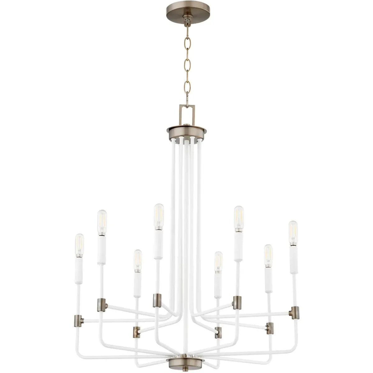 Quorum Davies 8-Light Chandelier - Studio White, Dark Brass product