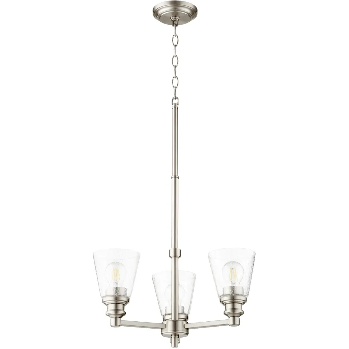 Quorum Dunbar 3-Light Mini Chandelier - Satin Nickel product