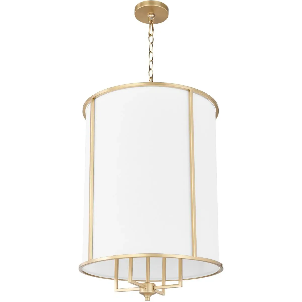 Quorum Eldorado 4-Light Foyer Pendant - Aged Brass, Steel/Linen product